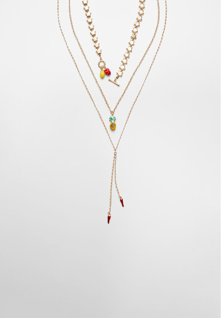 set 3 collares frutas