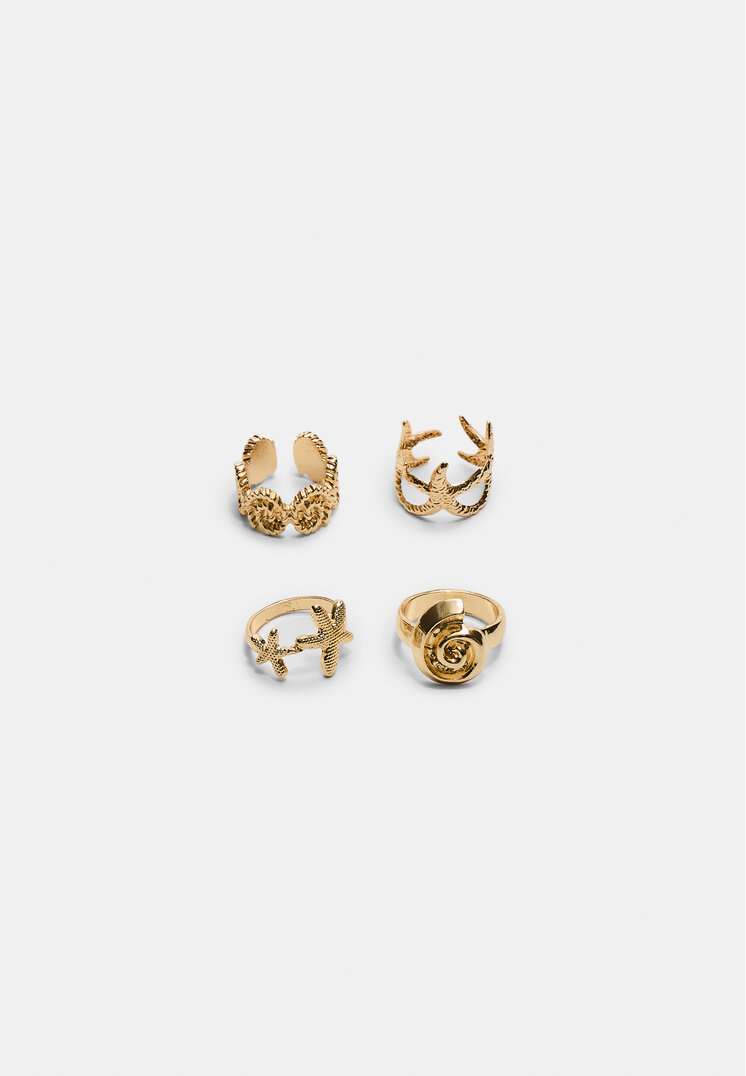 set 4 anillos bajo el mar