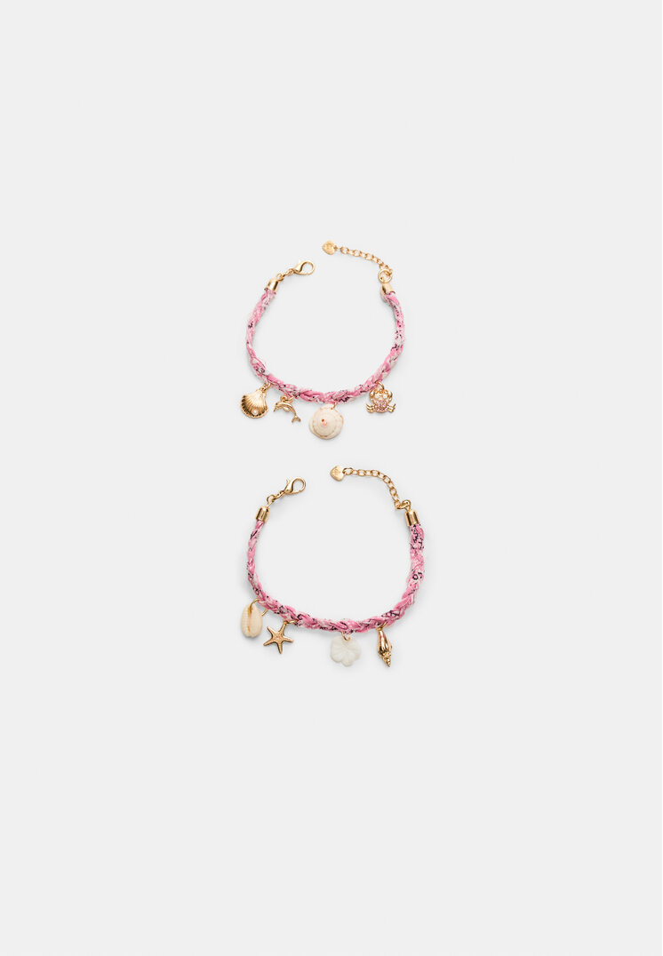 set 2 pulseras cordon bajo el mar