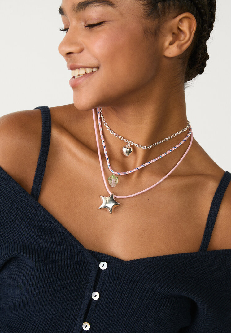 set 3 collares cuerda estrella