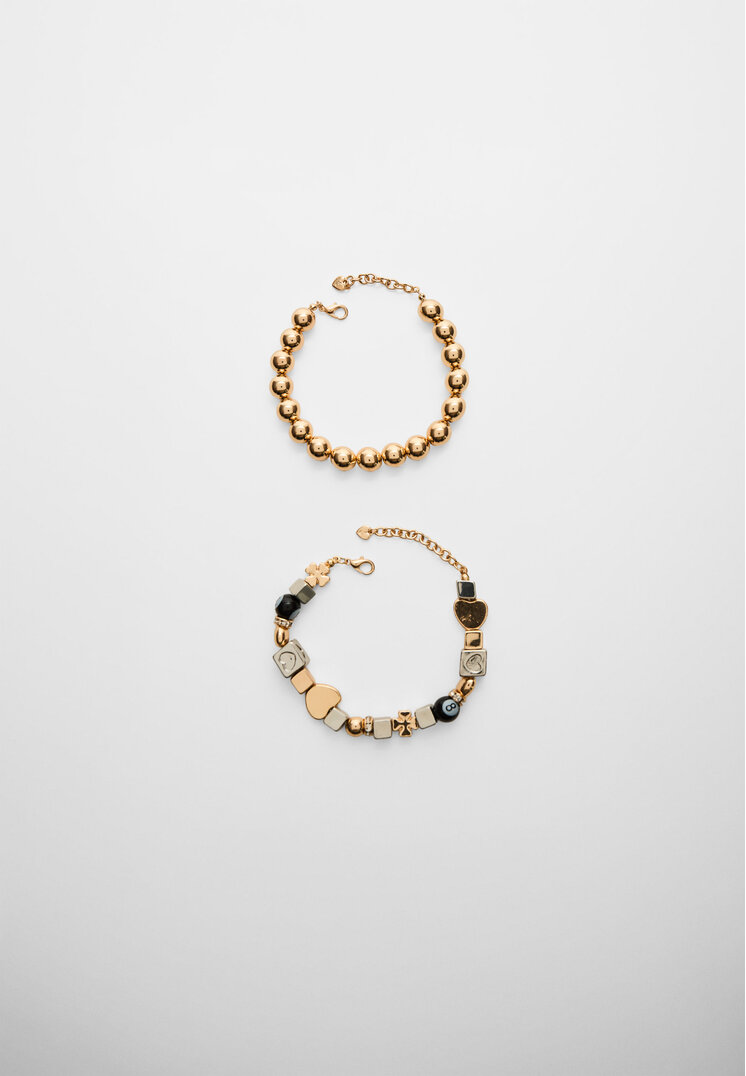 set 2 pulseras bolas