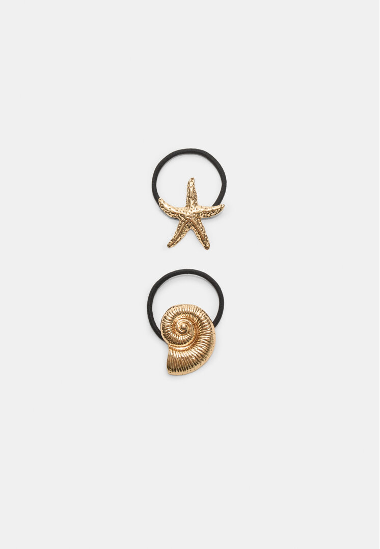 Stradivarius Súprava 2 Gumičiek S Podmorským Motívom Gold Os
