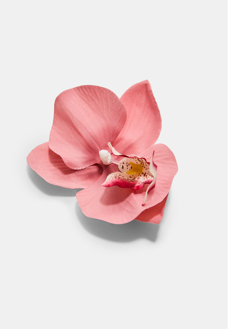 set 2 clip pelo flor orquidea