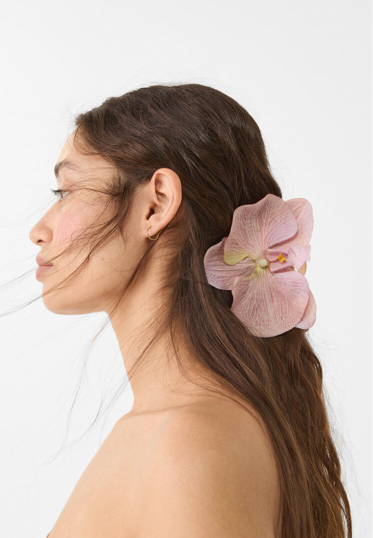 pinza pelo flor orquidea
