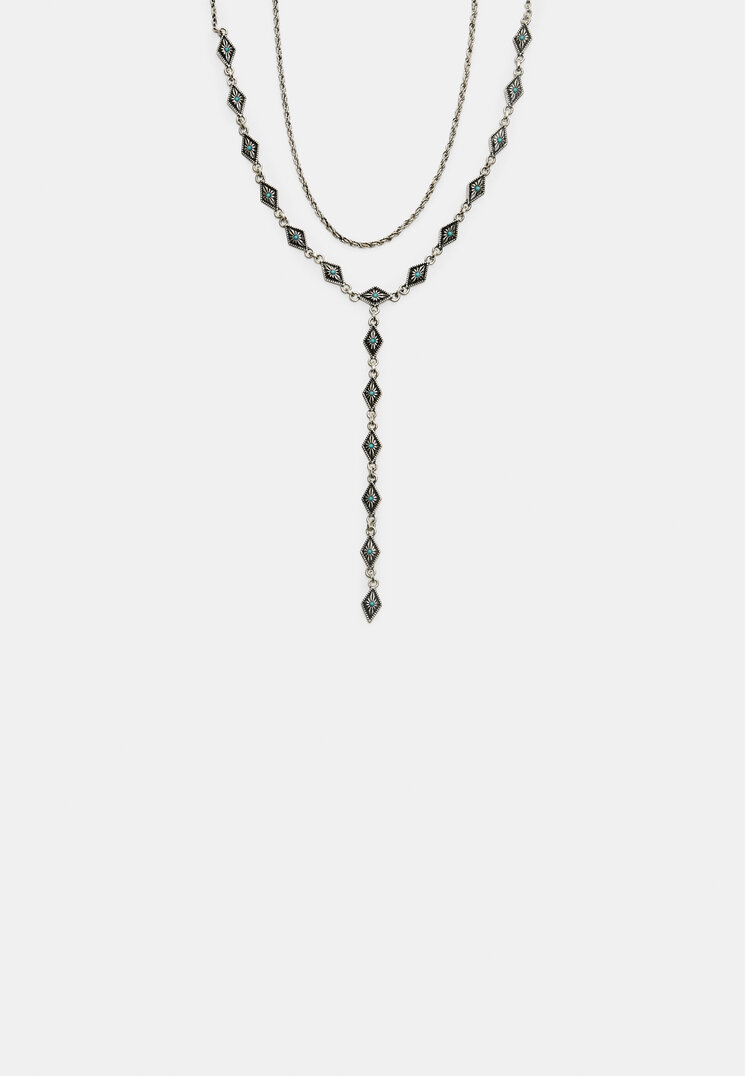 set 2 collares lariat