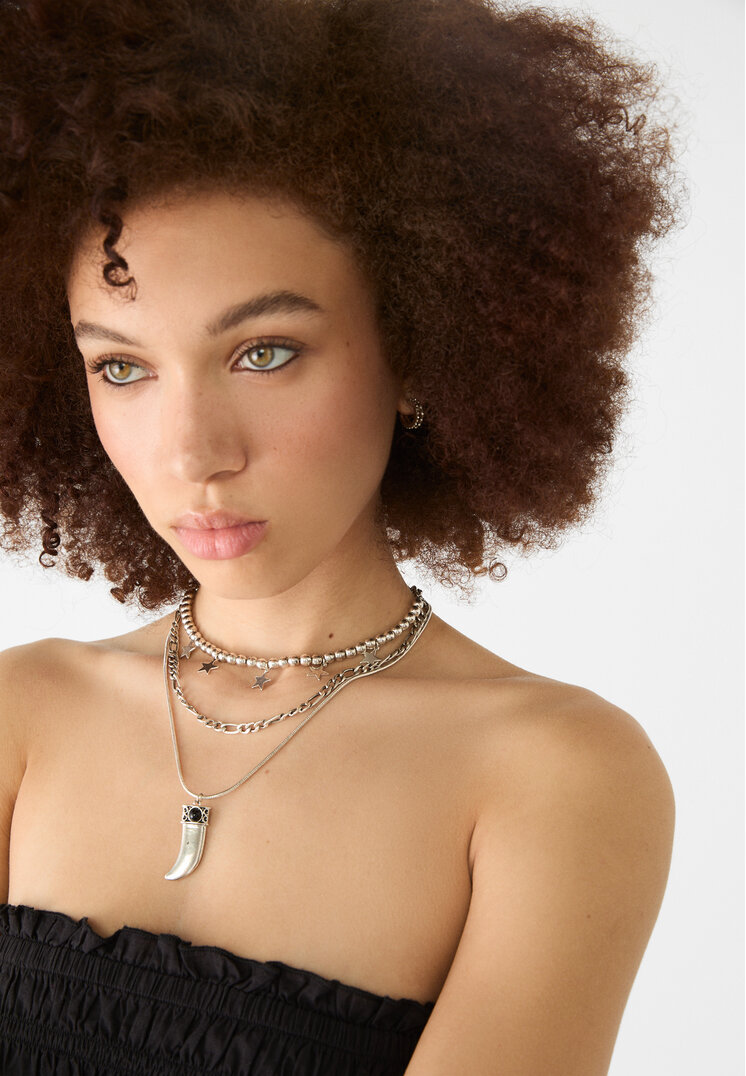 set 3 collares estrellas y charm