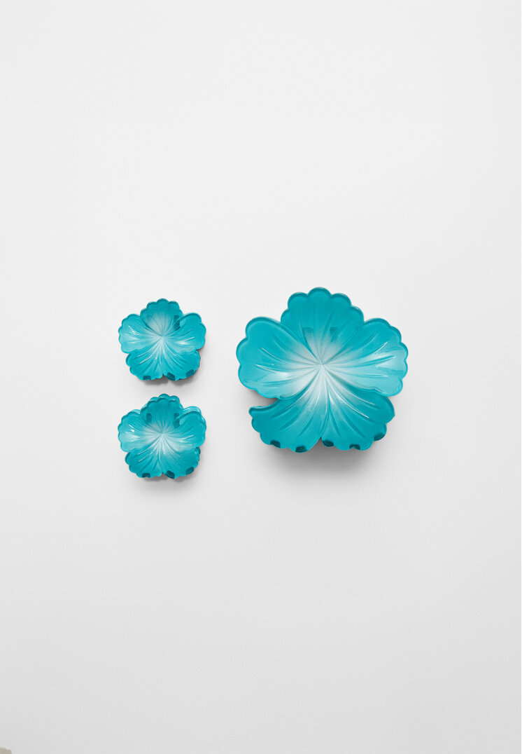 set 3 pinzas flor