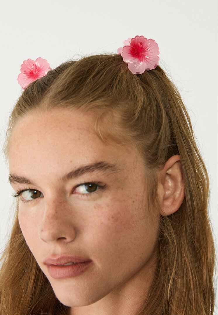 set 3 pinzas flor