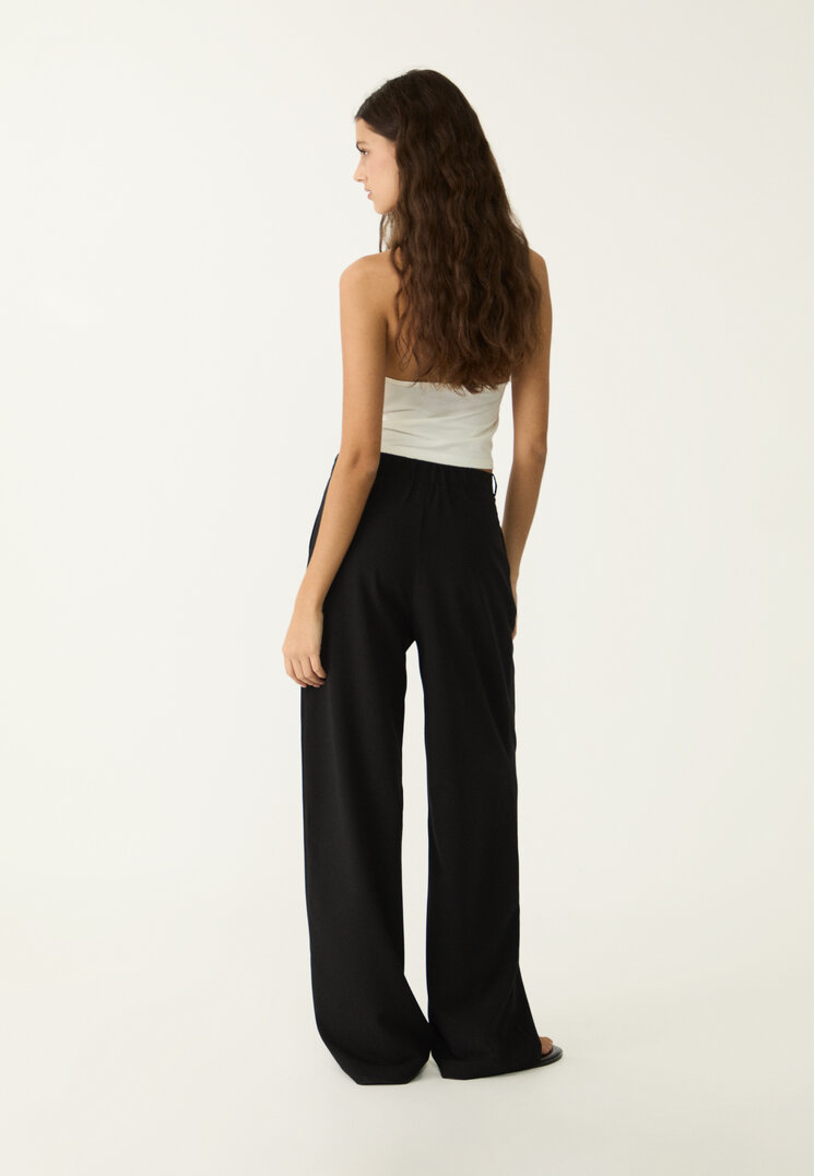 pantalon vestir ancho detalle hebilla