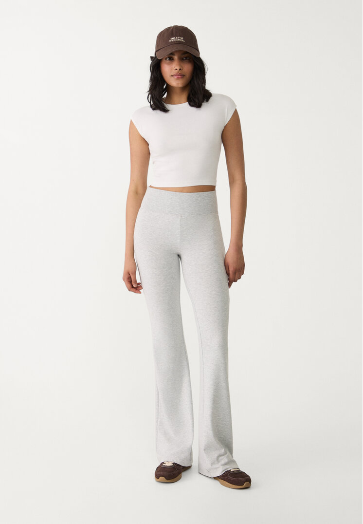 Stradivarius Pantaloni Evazați Betelie Reiat Gris Amestec S