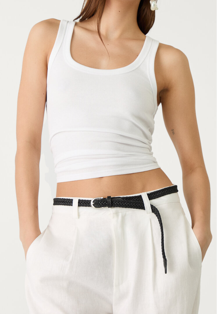 pantalon con lino cinturon