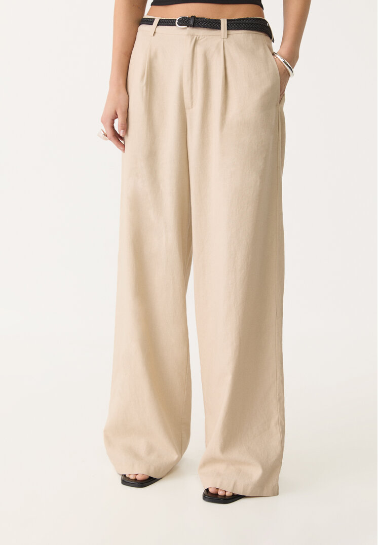 pantalon con lino cinturon