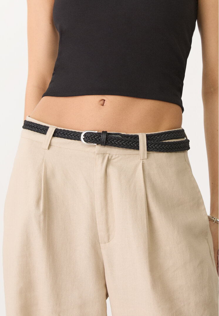 pantalon con lino cinturon