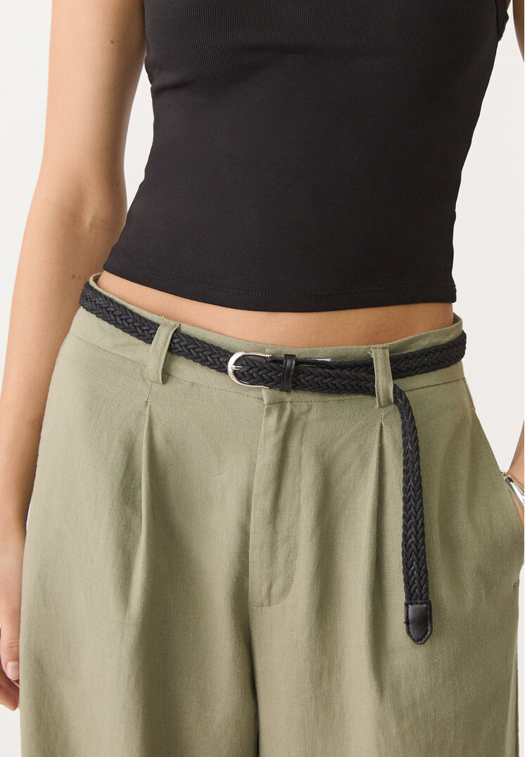 pantalon con lino cinturon