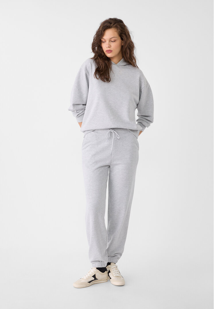 Stradivarius Pantaloni Jogger Flaușați Gris Amestec M