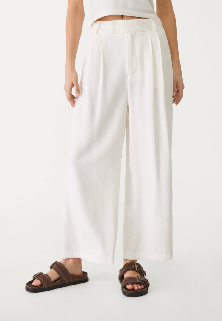 pantalon culotte pliegues