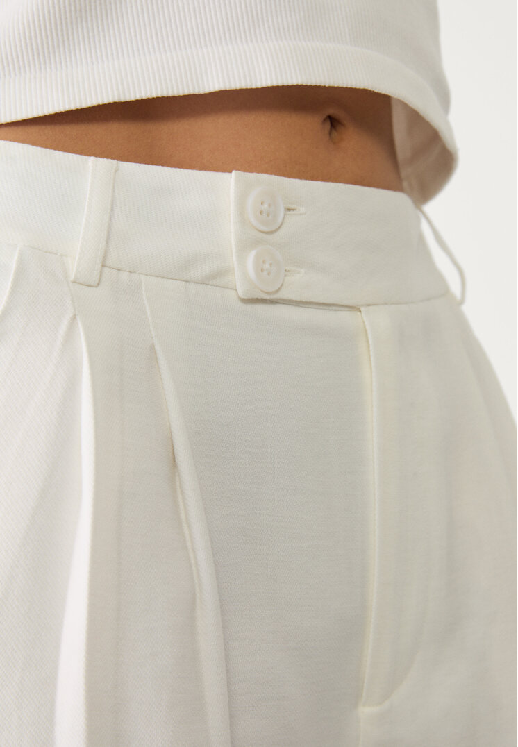 pantalon culotte pliegues