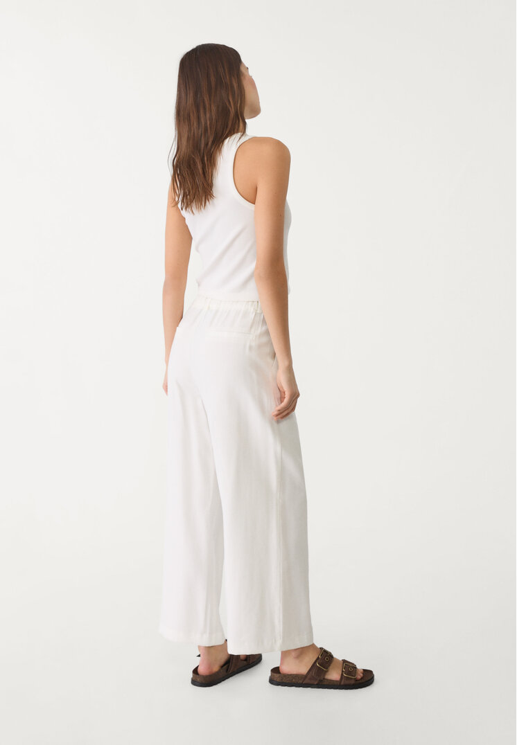 pantalon culotte pliegues
