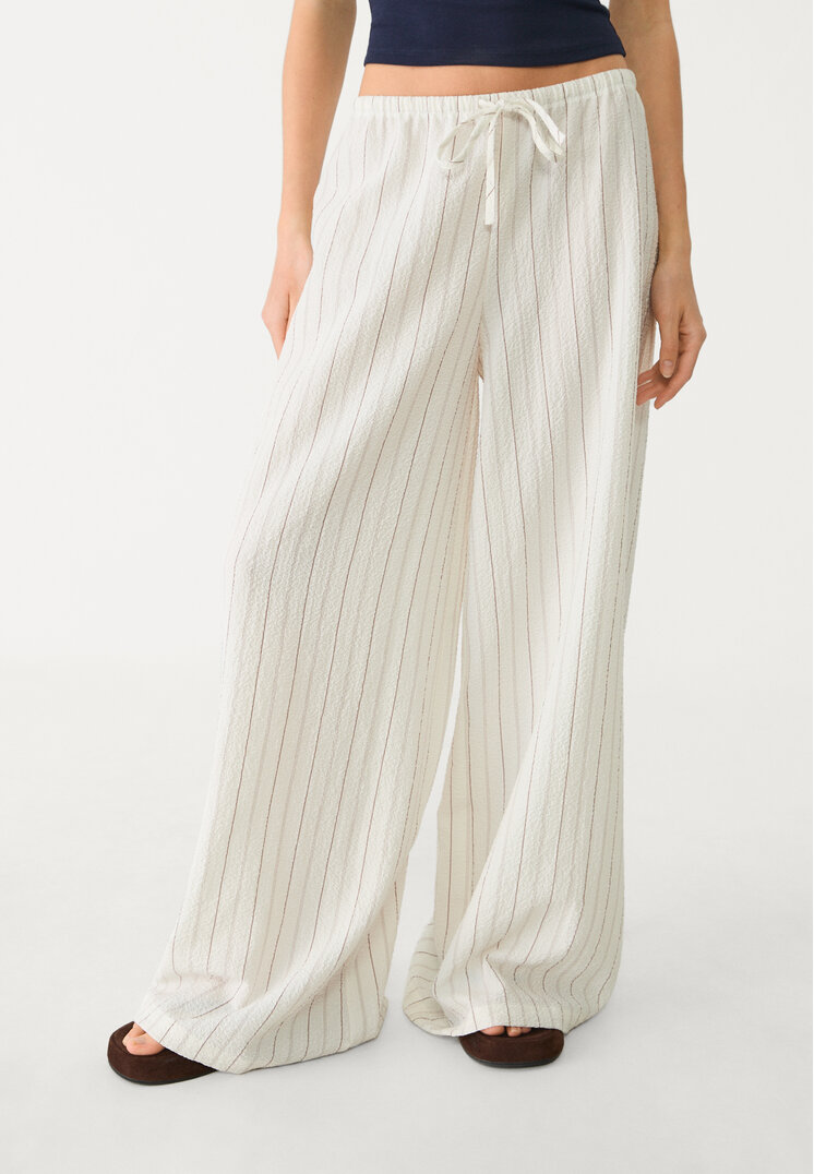 pantalon fluido largo rayas