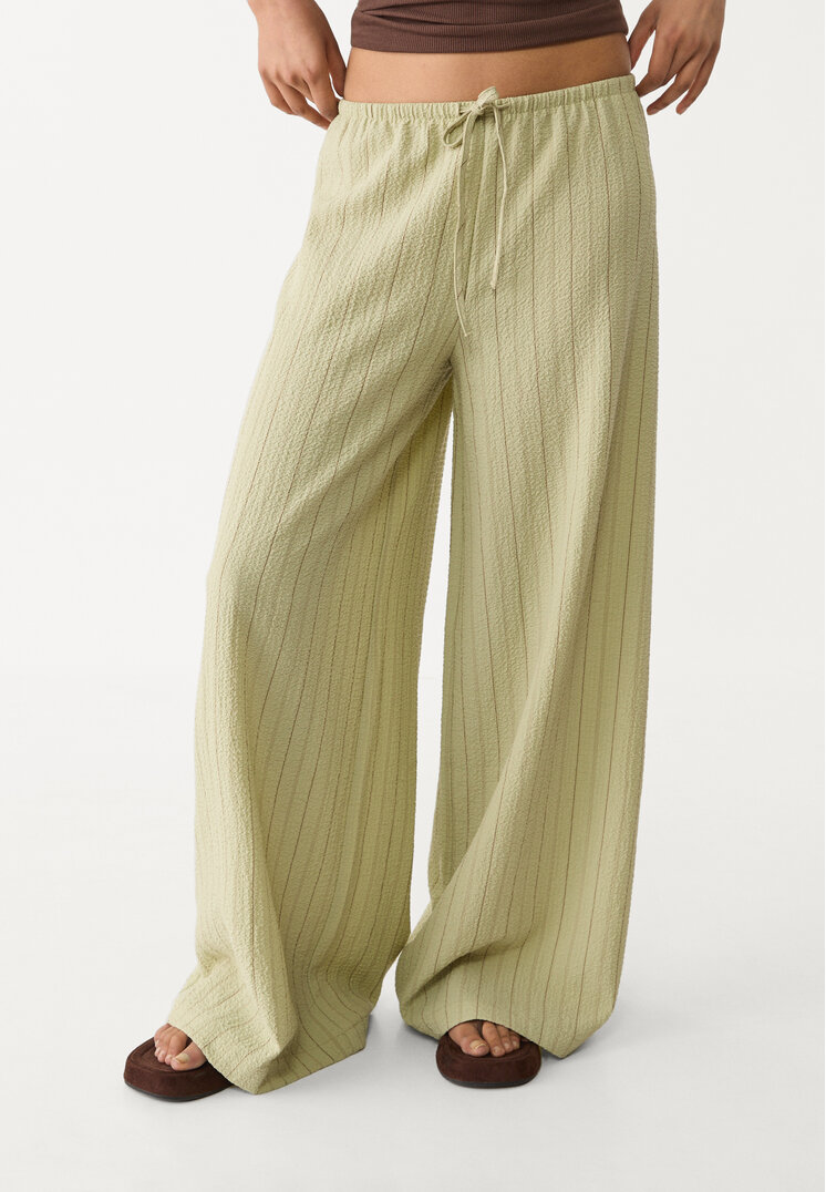 pantalon fluido largo rayas