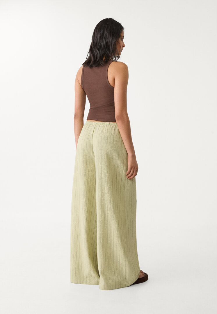 pantalon fluido largo rayas