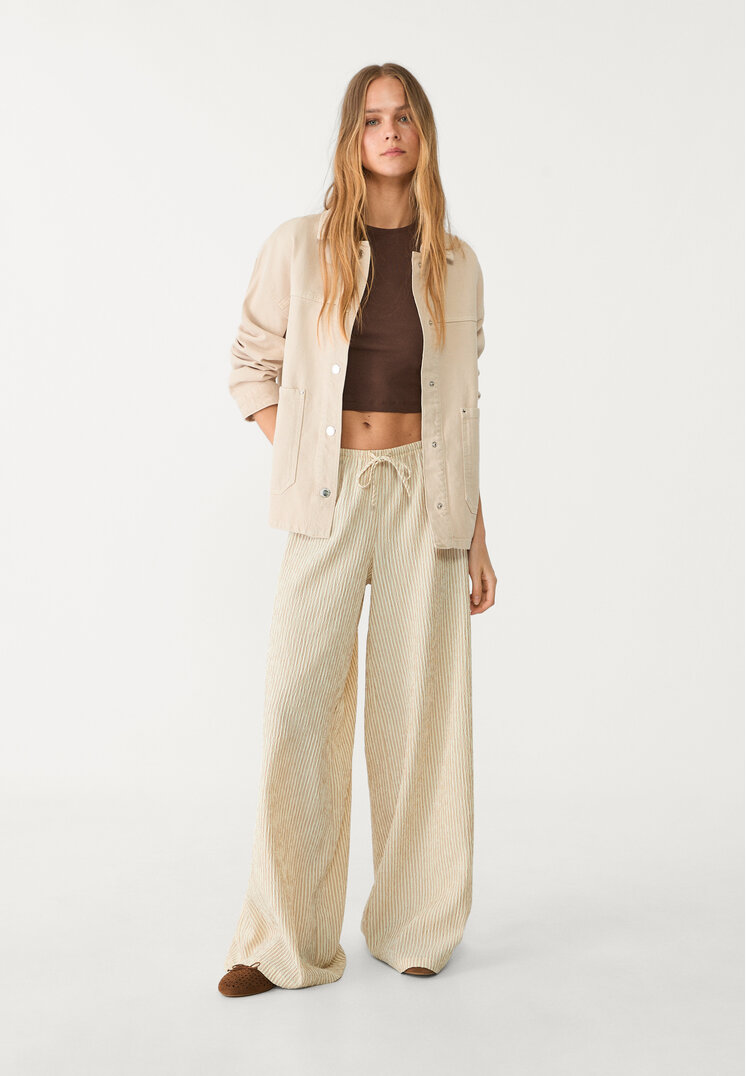 pantalon fluido largo rayas