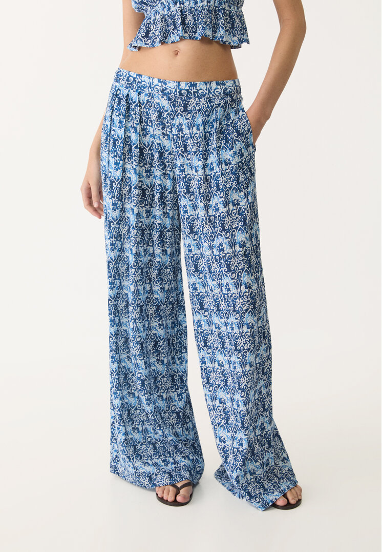 pantalon fluido palazzo estampado