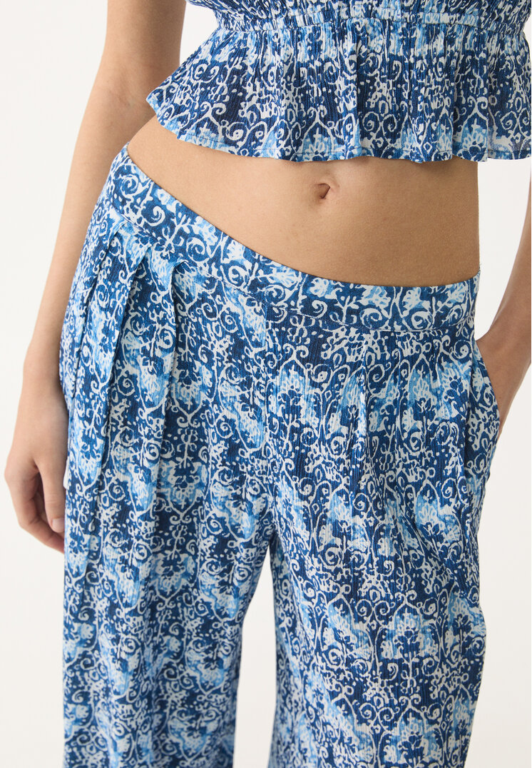 pantalon fluido palazzo estampado