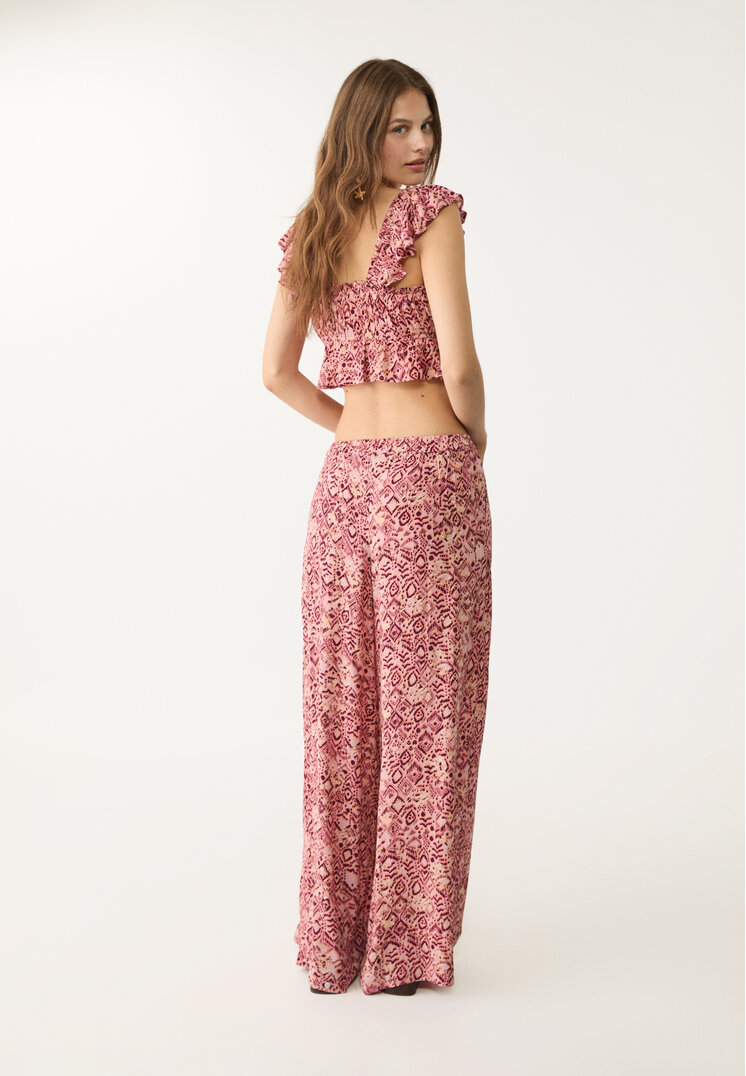 pantalon fluido palazzo estampado