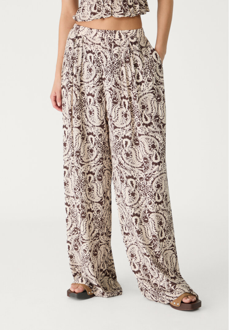 pantalon fluido palazzo estampado