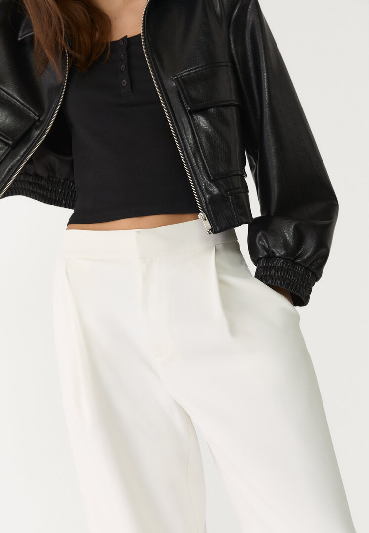 pantalon culotte vestir pinzas