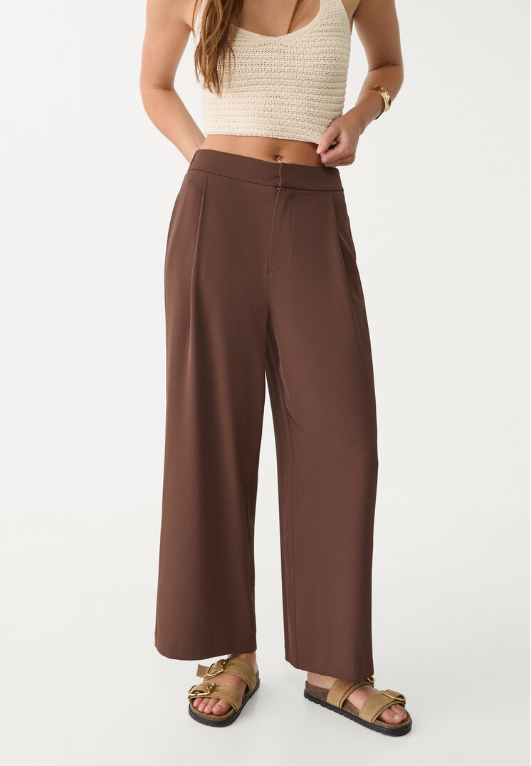 pantalon culotte vestir pinzas