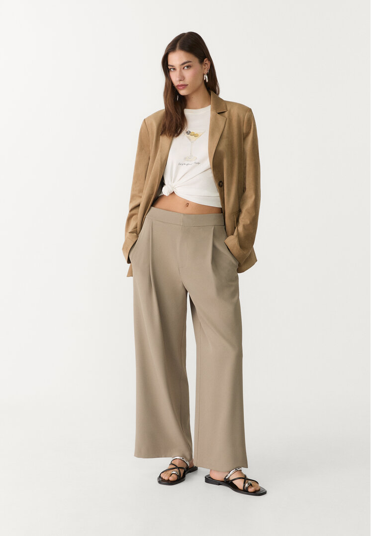 pantalon culotte vestir pinzas
