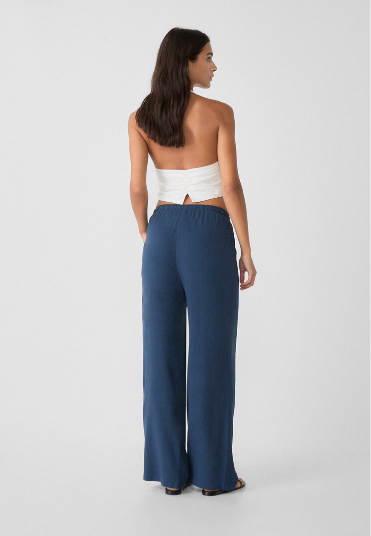 pantalon fluido con lino
