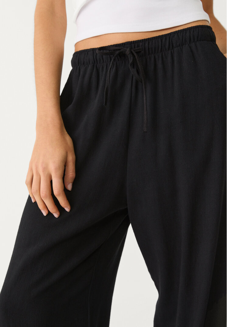 pantalon fluido con lino
