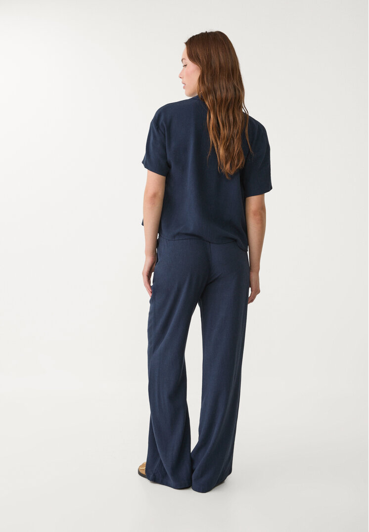 pantalon fluido con lino