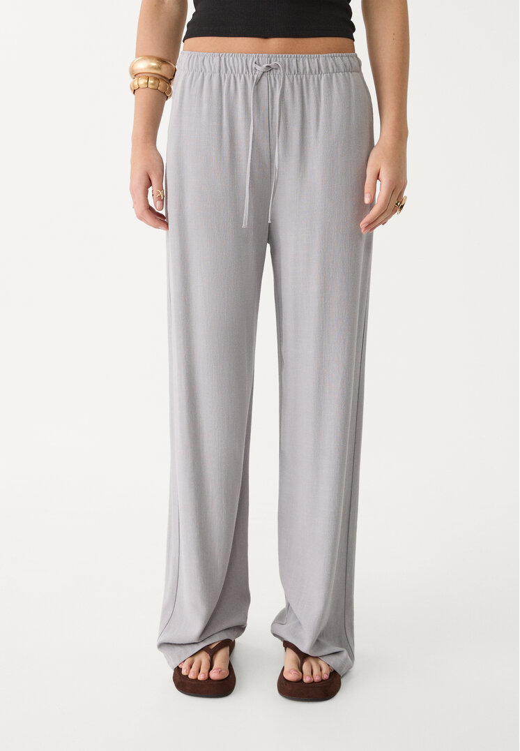 pantalon fluido con lino