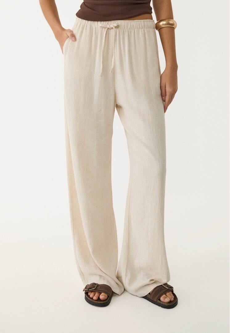 pantalon fluido con lino