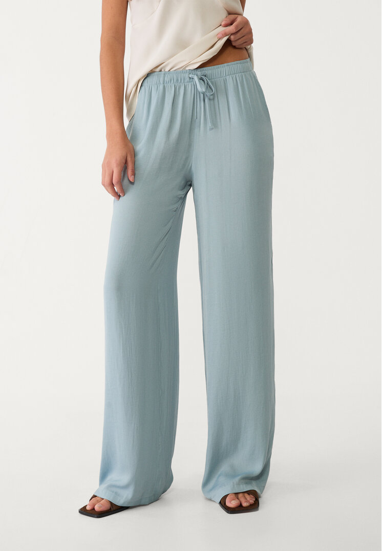 pantalon largo fluido satinado