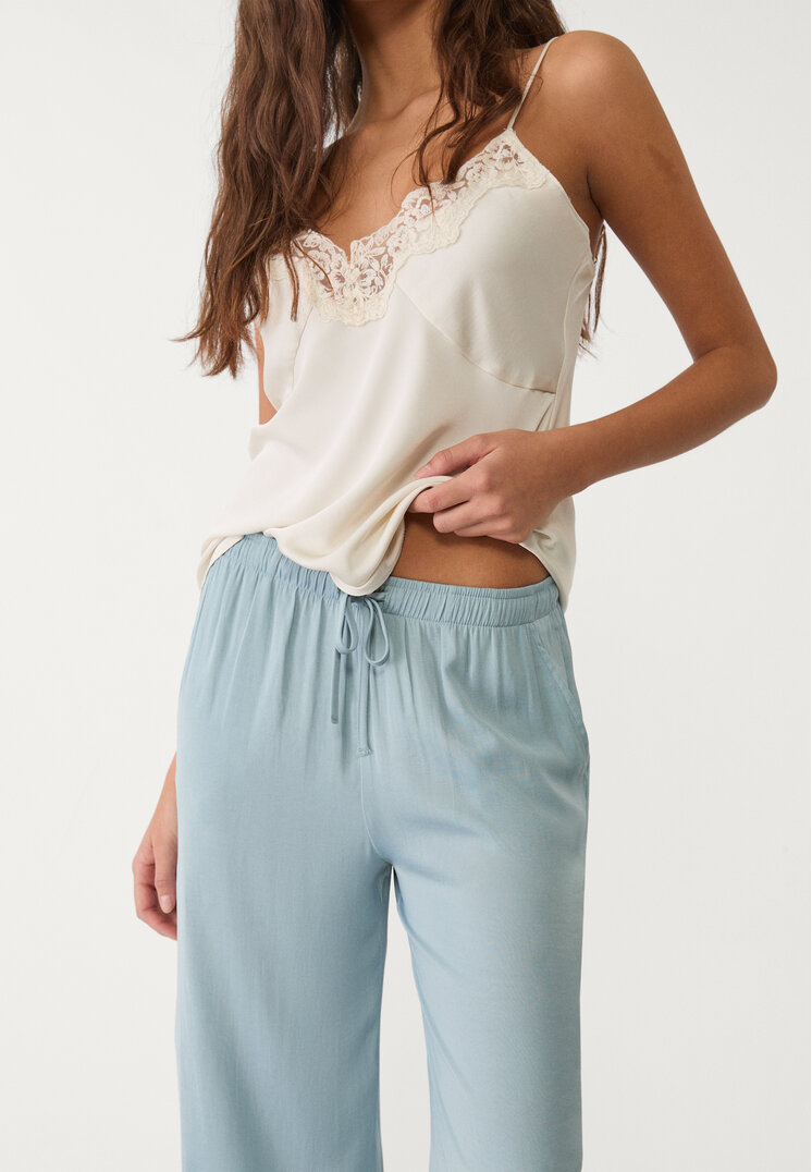 pantalon largo fluido satinado
