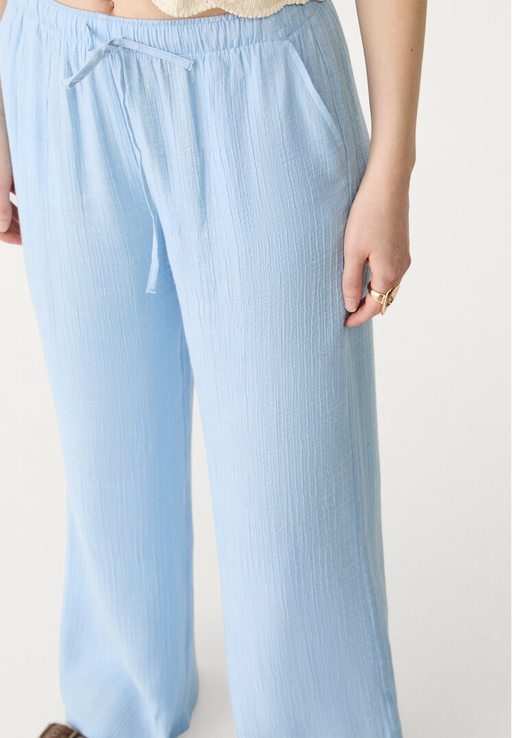 pantalon fluido largo textura