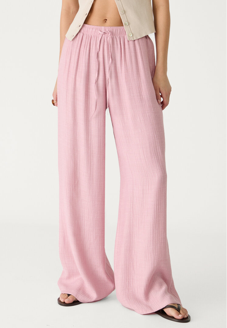 pantalon fluido largo textura