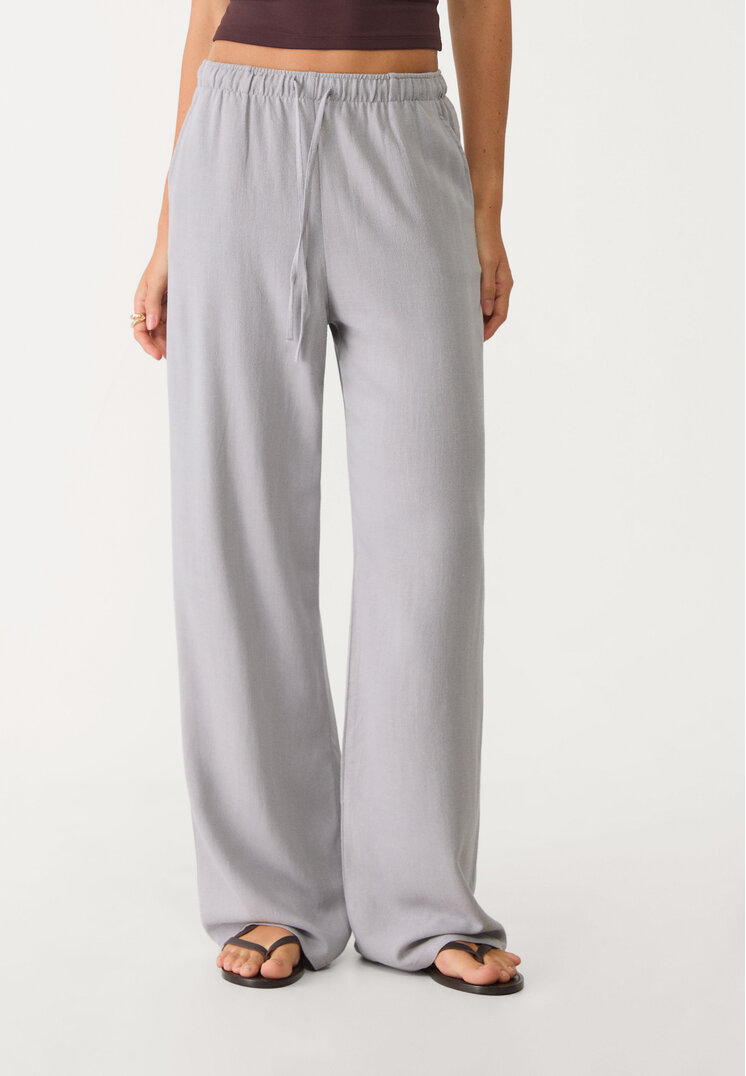 pantalon fluido largo textura