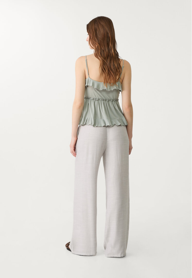 pantalon fluido largo textura
