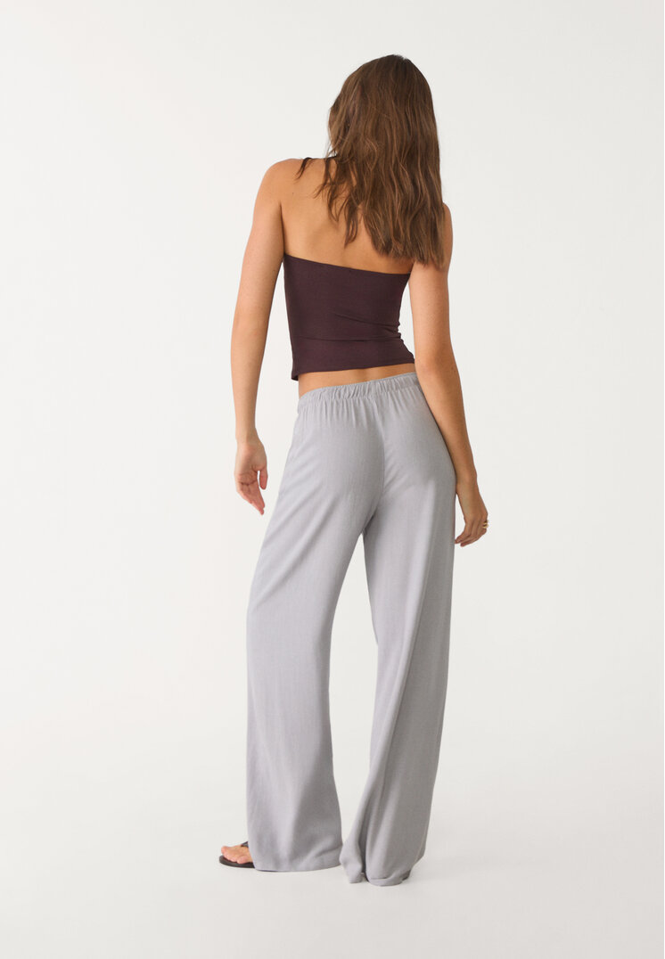pantalon fluido largo textura
