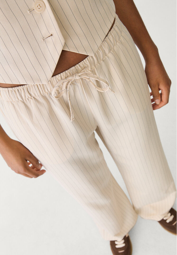 pantalon largo fluido rayas