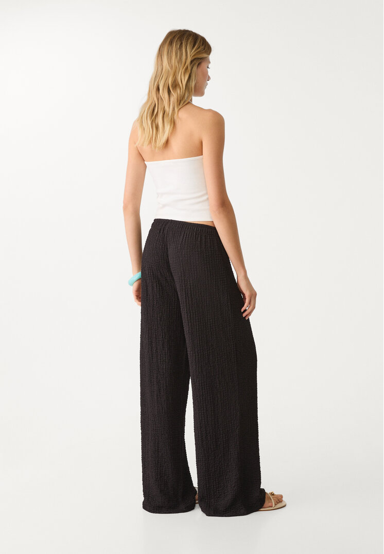pantalon largo fluido textura