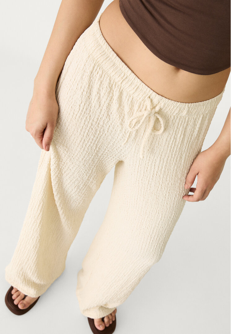 pantalon largo fluido textura