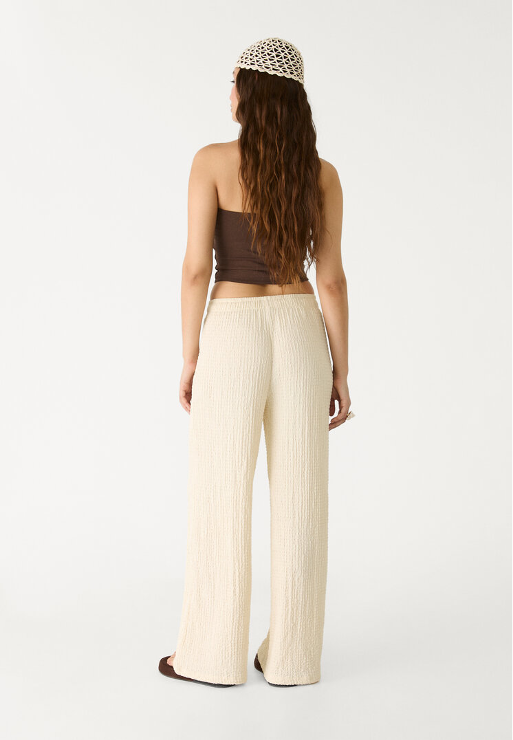 pantalon largo fluido textura
