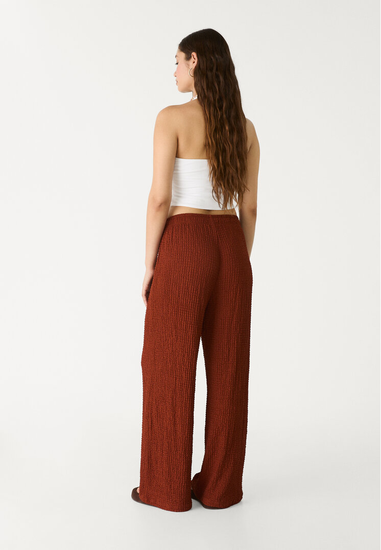 pantalon largo fluido textura